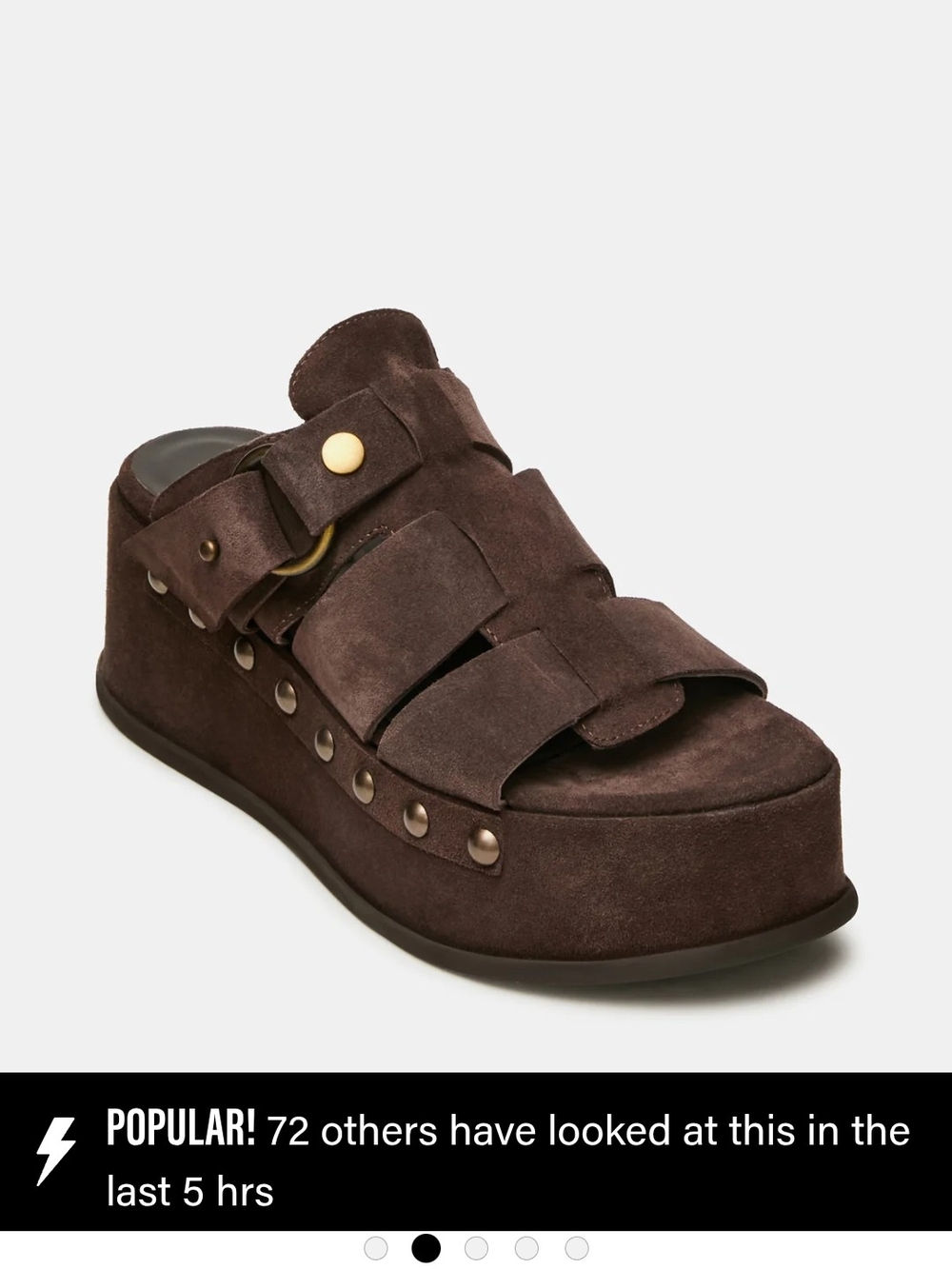 Steve Madden Dark Brown Suede Platform Slide Sandal